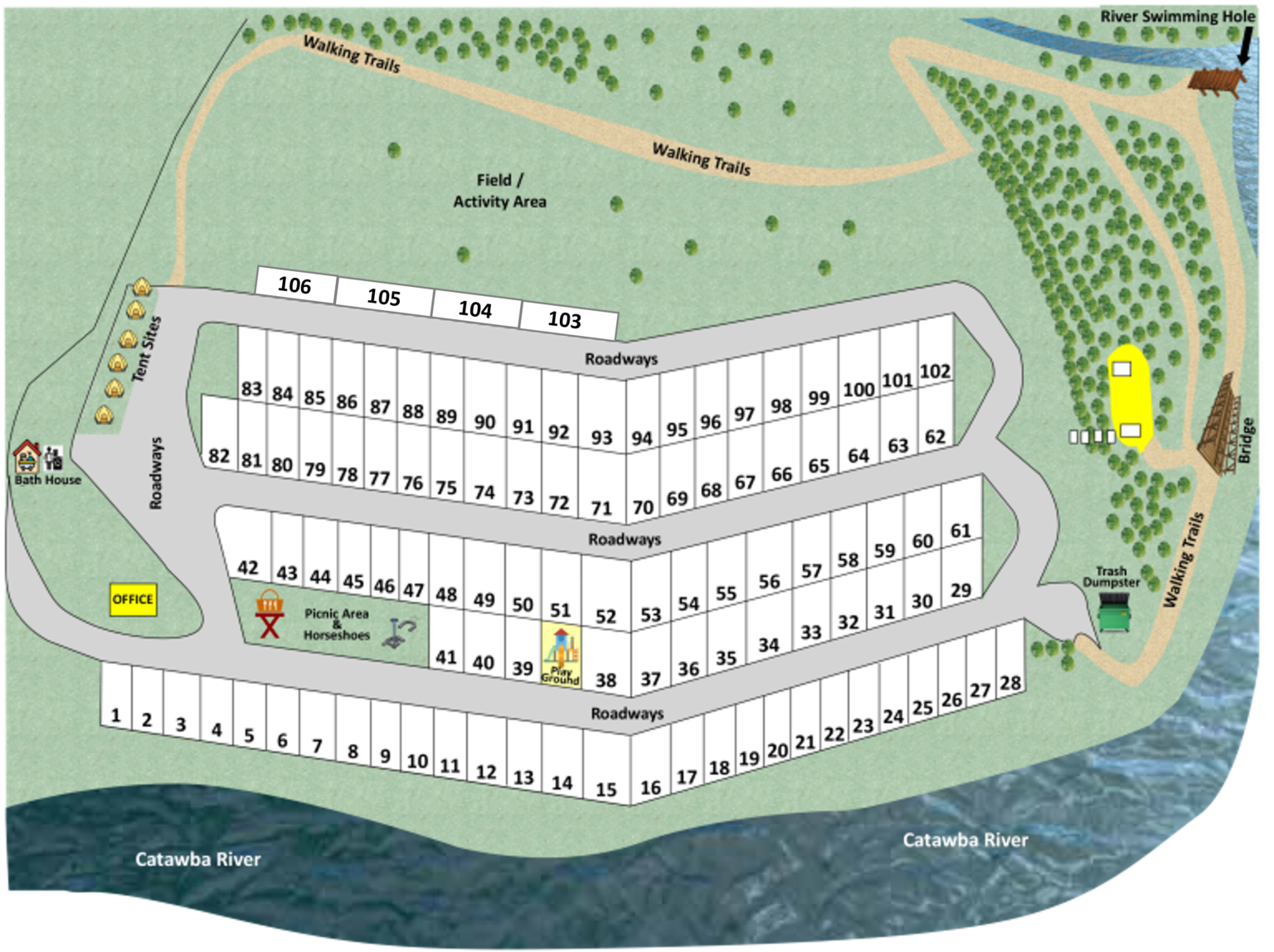 Site Map - Riverbreeze RV Resort & Campground Near Asheville, NC